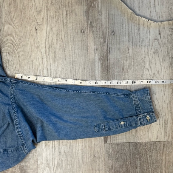 Ralph Lauren Women’s Cropped Boxy Denim Shirt Size XL Cotton Zaia Wash - Picture 15 of 16